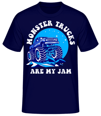 Monster Trucks Are My Jam - Men's Basic T-Shirt - Navy - Front