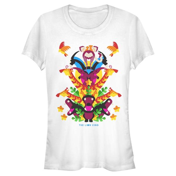 Aperçu: Disney - Le Roi lion - Simba & Nala Animal Tower - Femme T-shirt - Blanc - Devant