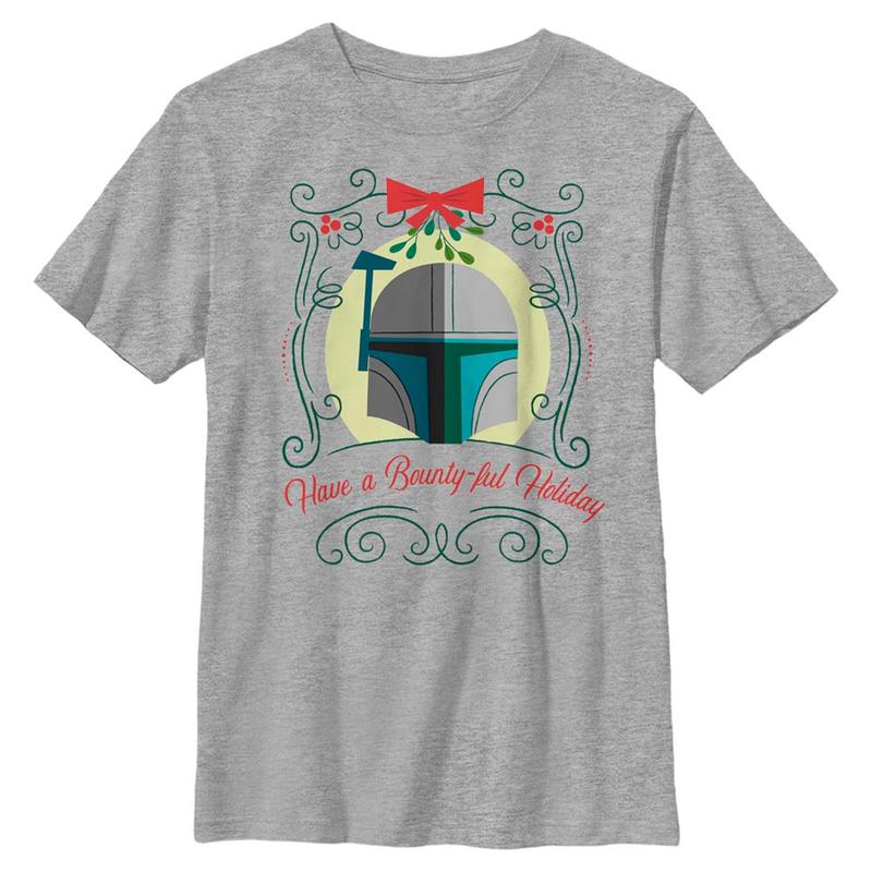 Preview: Star Wars - Skupina Bountiful Holiday - Christmas - Kids T-Shirt - Heather grey - Front