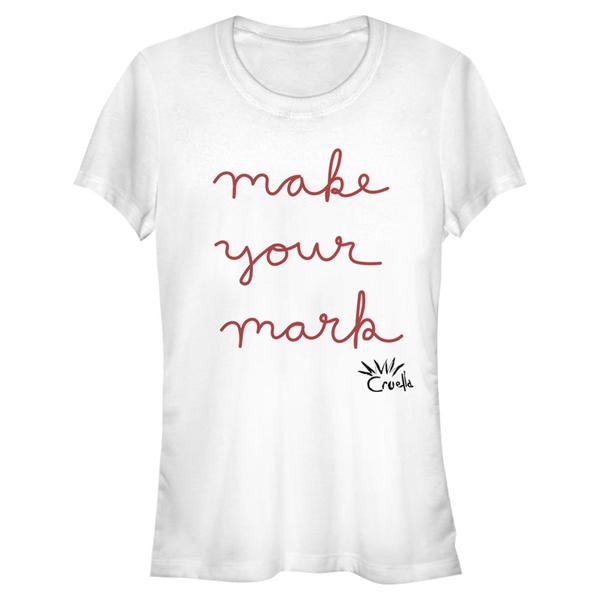 Aperçu: Disney Classics - Cruella - Text Make Your Mark - Femme T-shirt - Blanc - Devant