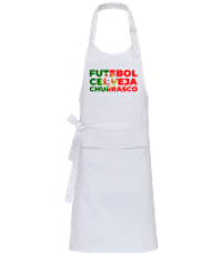 Futebol Cerveja Churrasco - Standard Kochschürze - Weiß - Vorne