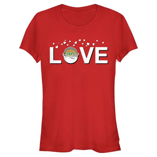 Aperçu: Star Wars - The Mandalorian - The Child Love With - Valentine's Day - Femme T-shirt - Rouge - Devant