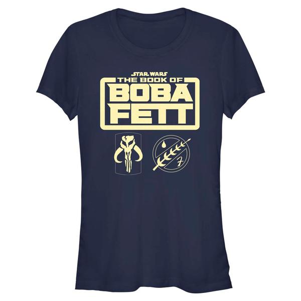 Aperçu: Star Wars - Book of Boba Fett - Logo Boba Fett Armor - Femme T-shirt - Bleu marine - Devant