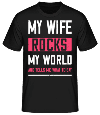 My Wife Rocks My World - T-shirt standard Homme - Noir - Devant