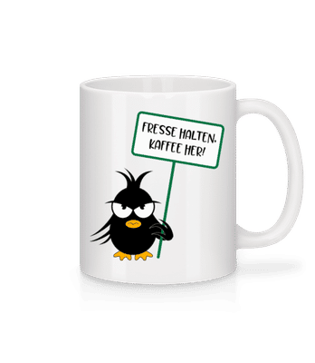 Fresse Halten Kaffee Her - Tasse - Weiß - Vorne