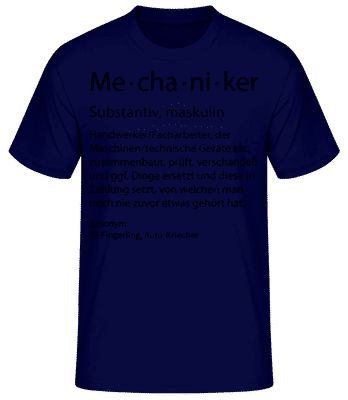 Mechaniker Quatsch Duden Punkt - Männer T-Shirt B&C - Marine - Vorne