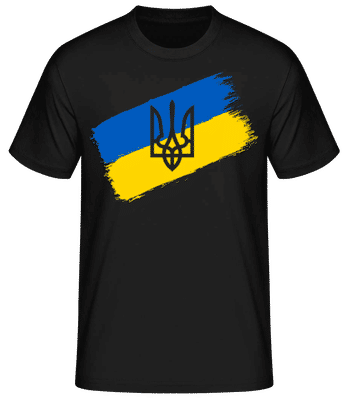 Ukraine Flag - Camiseta básica para hombre - Negro - delante