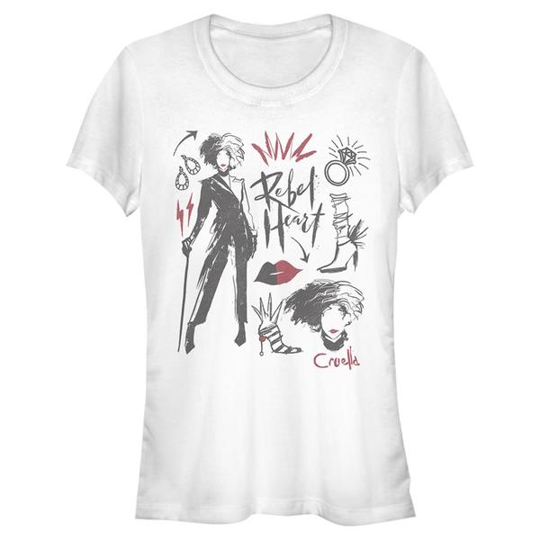Preview: Disney Classics - Cruella - Cruella DeVille Fashion Sketches - Women's T-Shirt - White - Front