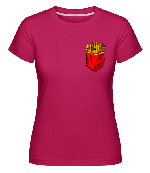 Preview: Breast Pocket Fries -  Shirtinator Women's T-Shirt - Magenta - Front