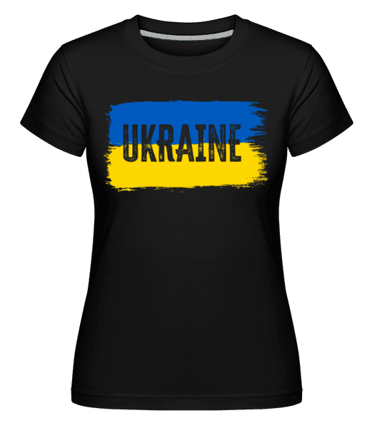 Aperçu: Ukraine Coup De Pinceau -  T-shirt Shirtinator femme - Noir - Devant