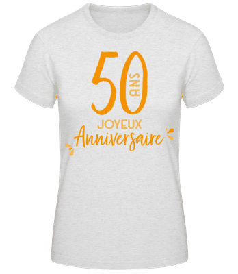 50 Ans Joyeux Anniversaire - T-shirt standard Femme - Gris chiné - Devant