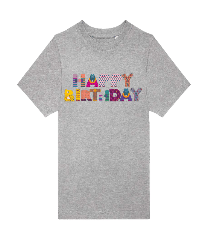 Preview: Happy Birthday Letters - Kids B&C T-Shirt - Heather grey - Front