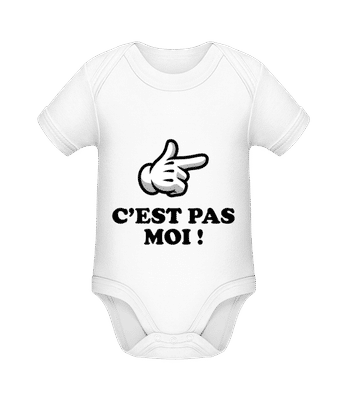 C’est Pas Moi - Body manches courtes bio - Blanc - Devant