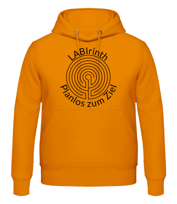 Vorschau: LABIrinth Planlos Zum Ziel - Männer Hoodie - Orange - Vorne
