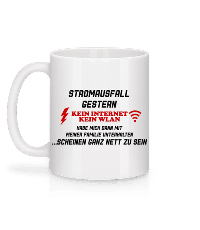 Stromausfall Wlan - Tasse - Weiß - Hinten