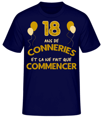 18 Ans De Conneries - T-shirt standard Homme - Bleu marine - Devant