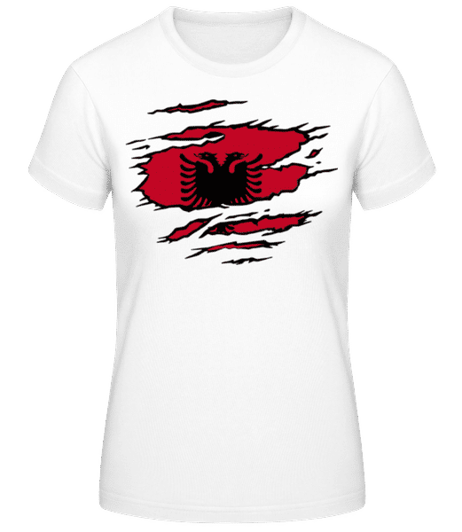 Aperçu: Drapeau Déchiré De L'Albanie - T-shirt standard Femme - Blanc - Devant