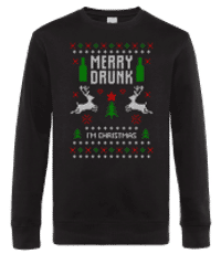 Merry Drunk I Am  Christmas - Sweat-shirt standard pour homme - Noir - Devant