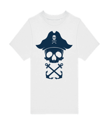Crâne de pirate noir - T-shirt homme B&C - Blanc - Devant