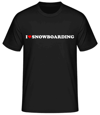 I Love Snowboarding - Camiseta básica para hombre - Negro - delante