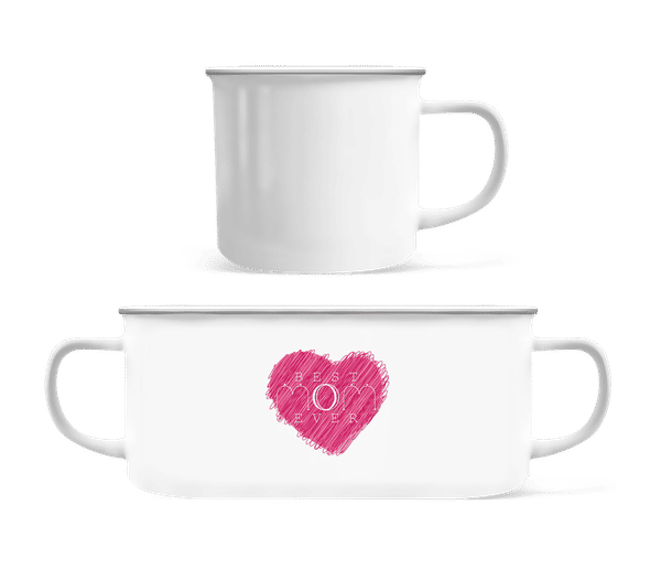 Aperçu: Best Mom Ever - Tasse Émaillée - Blanc - Devant