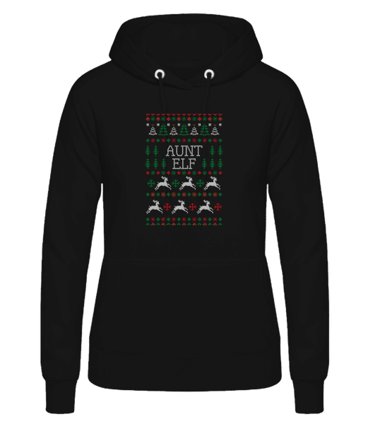 Aperçu: Aunt Elf - Sweat à capuche Femme - Noir - Devant