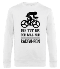 Der Tut Nix Nur Radfahren - Männer Standard Pullover - Weiß - Vorne