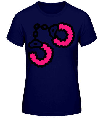 Sexy Handcuffs - Women's Basic T-Shirt - Navy - Front