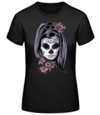 Gruselmädchen Maske - Frauen Basic T-Shirt - Schwarz - Vorne