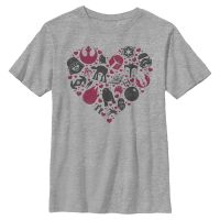 Star Wars - Skupina Heart Icons - Enfant T-shirt - Gris chiné - Devant