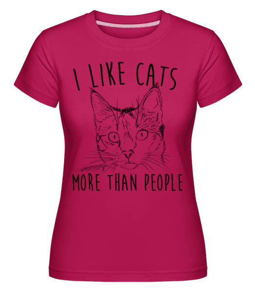 Aperçu: I Like Cats More Than People -  T-shirt Shirtinator femme - Magenta - Devant
