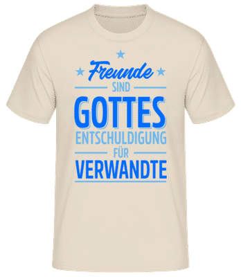 Freunde Gottes Entschuldigung - Männer Basic T-Shirt - Creme - Vorne