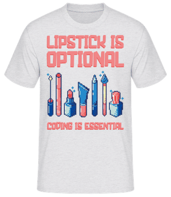 Lipstick Optional Coding Essential - Men's Basic T-Shirt - Heather grey - Front
