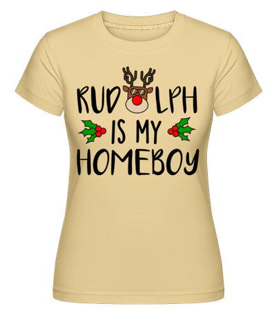 Rudolph Is My Homeboy -  T-shirt Shirtinator femme - Jaune - Devant