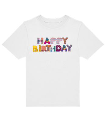 Happy Birthday Letters - Detské tričko B&C - Biela - Predné