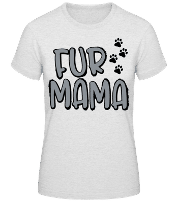 fur Mama - Dámske basic tričko - Melírovo šedá - Predné