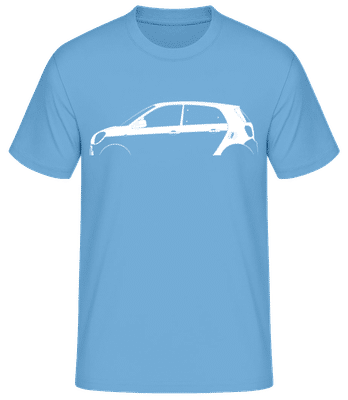 'Smart Forfour (W453)' Silhouette - Pánske basic tričko - Svetlo modrá - Predné