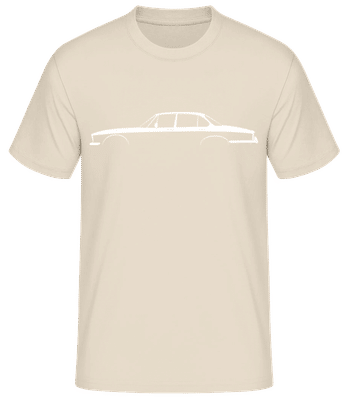 'Jaguar XJ (Series II)' Silhouette - Pánske basic tričko - Krémová - Predné