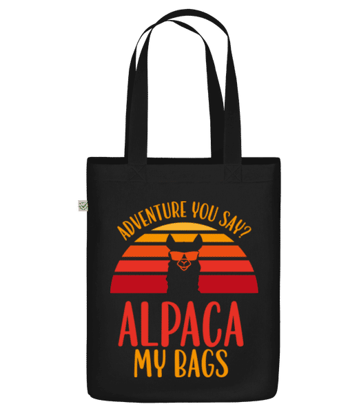 Aperçu: Alpaca Adventure You Say - Sac en toile bio - Noir - Devant