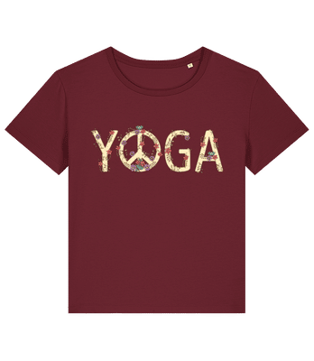 Yoga Peace - Camiseta bio mujer Stanley Stella 2.0 - Burdeos - delante