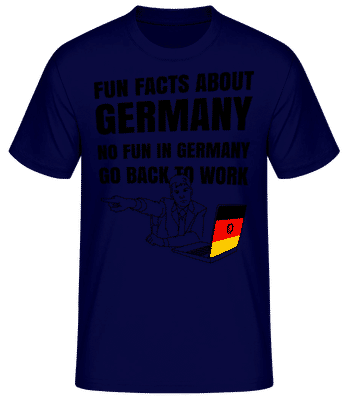 Fun Facts Germany - Pánské basic tričko - Namořnická modrá - Napřed