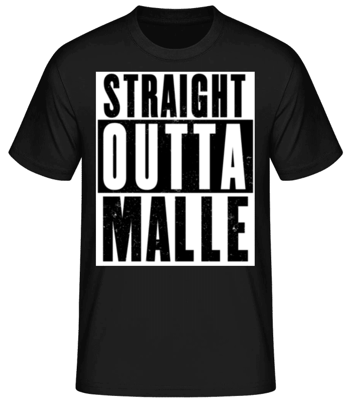 Vorschau: Straight Outta Malle White - Männer Basic T-Shirt - Schwarz - Vorne