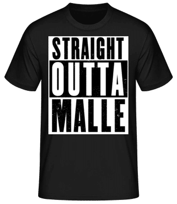 Straight Outta Malle White - Männer Basic T-Shirt - Schwarz - Vorne