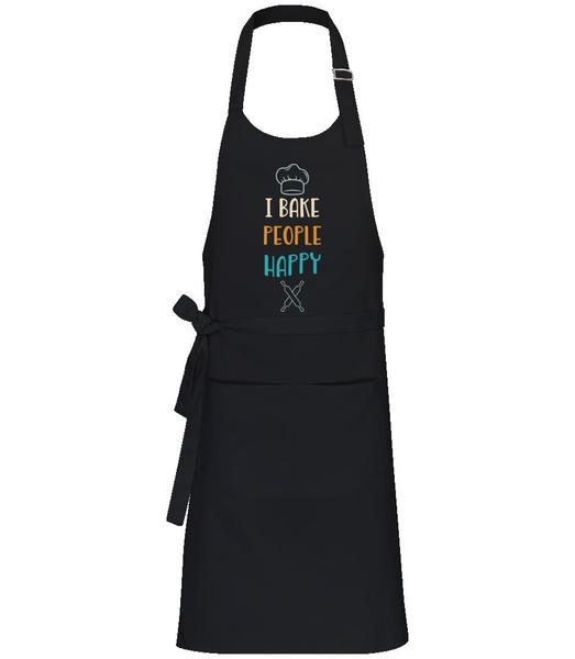 Preview: I Bake People Happy - Professional Apron - Black - Front