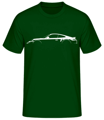 'Porsche 911 Turbo S (992)' Silhouette - Pánske basic tričko - Bottle green - Predné