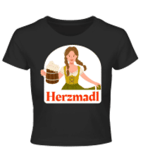 Herzmadl - Crop T-Shirt - Schwarz - Vorne