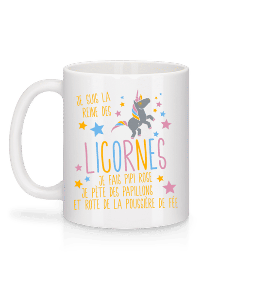Aperçu: Je Suis La Reine Des Licornes - Mug en céramique blanc - Blanc - Derrière