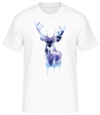 Künstlerischer Hirsch - Männer Basic T-Shirt - Weiß - Vorne