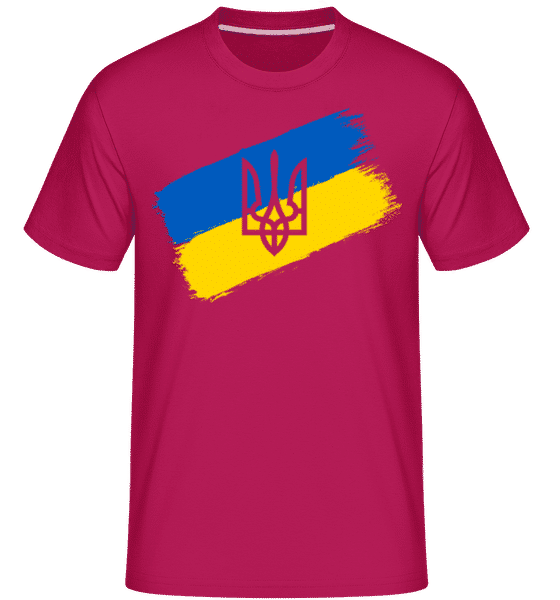 Aperçu: Drapeau De l'Ukraine -  T-Shirt Shirtinator homme - Magenta - Devant
