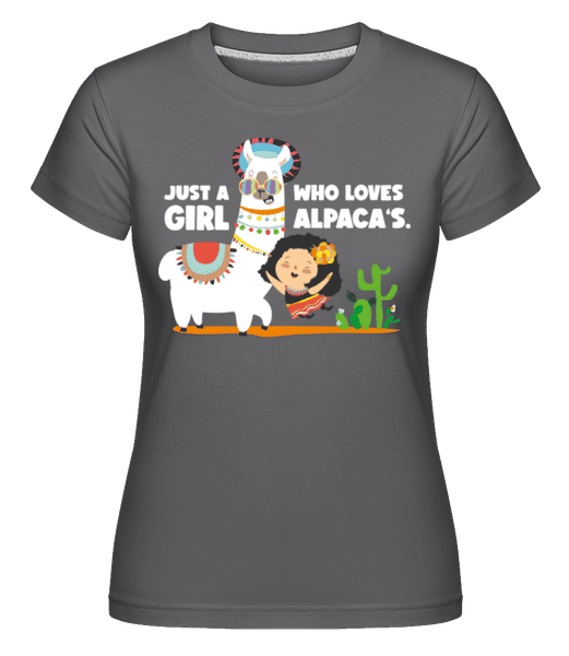 Preview: Just A Girl Who Loves Alpacas - Shirtinator Women's T-Shirt - Anthracite - Front